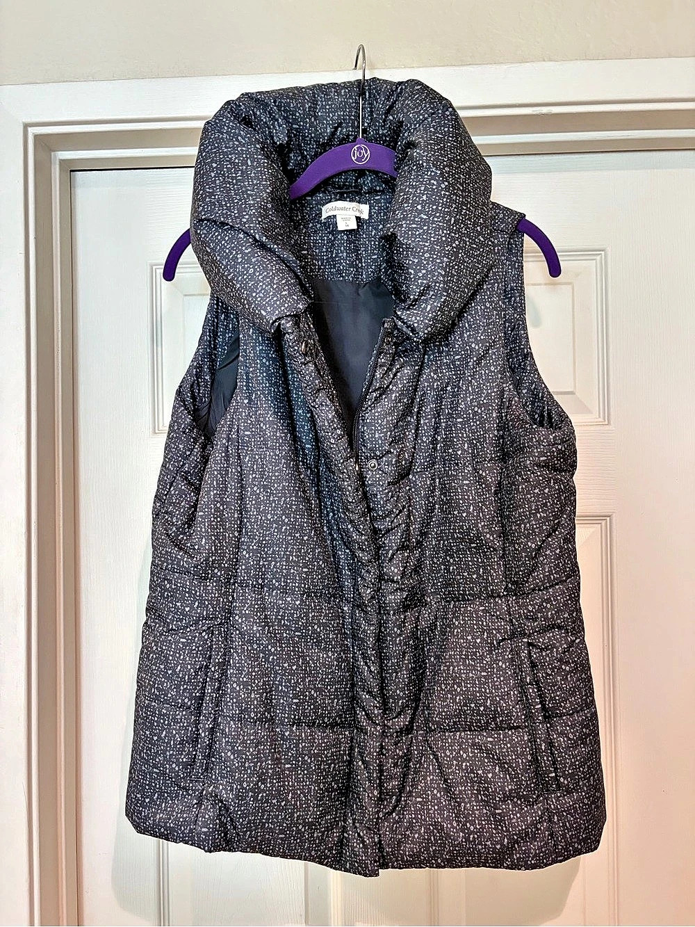 Coldwater Creek Vest for All Seasons Puffer Vest Black & White Large